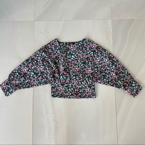 Zara Floral Cropped Blouse